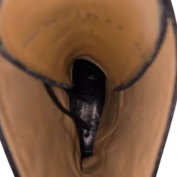 Bally of Switzerland Black Grain Leather Combat Boots Men 8 Wingtip Birbur Shoes - Picture 13 of 13